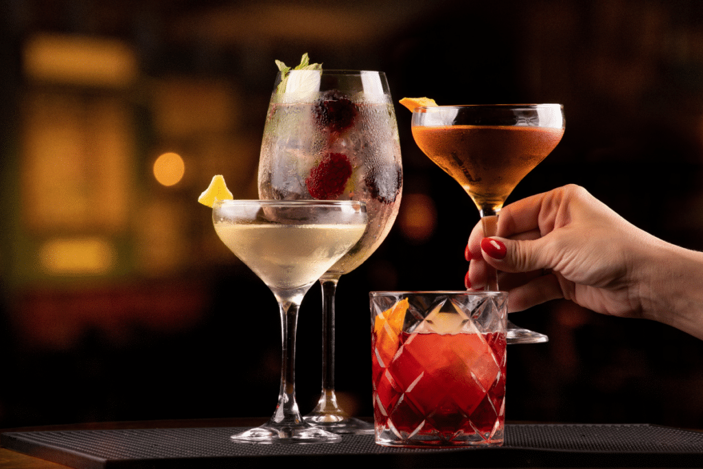 differents verres à cocktails